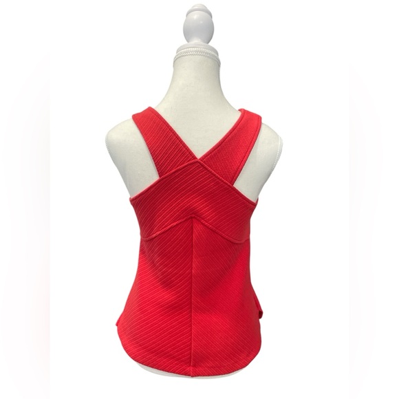 Anthropologie Red Criss Cross Neck Tank Top Halter Textured Knit Small - Picture 2 of 5